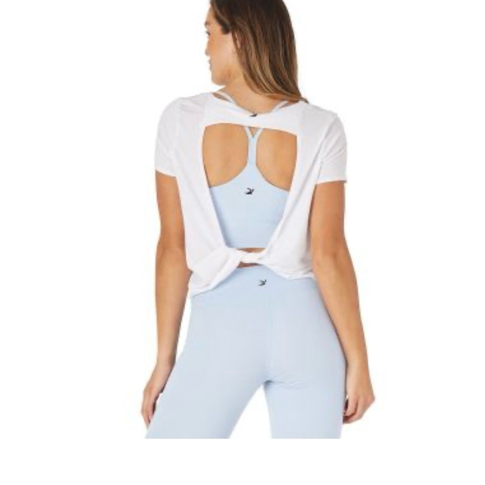 Glyder White and Light Blue Women's Top